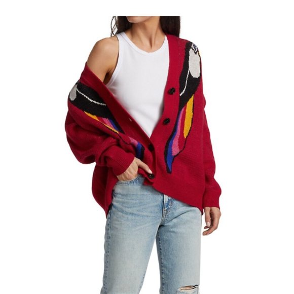 FARM Rio Red Toucan Cardigan - Picture 2 of 7